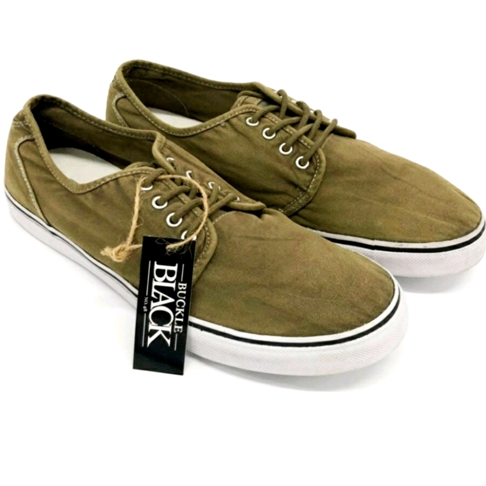 Buckle Black Khaki Green Lace Up Tennis Shoes Various Sizes NEW NWOB